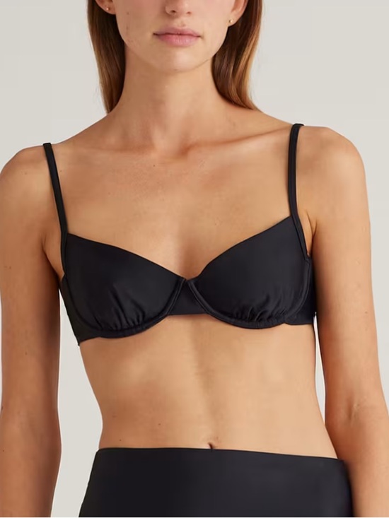Quince Other - Quince Italian Demi Bikini Top Black Size Large